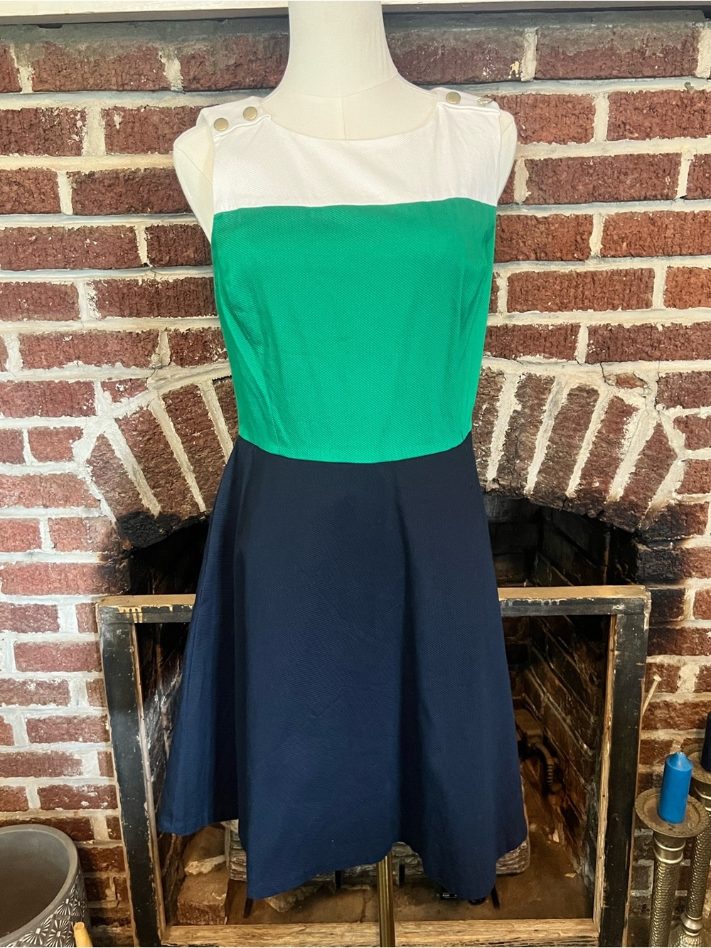tommy hilfiger colorblocked fit & flare dress
